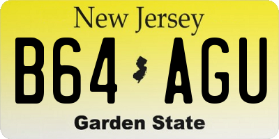 NJ license plate B64AGU