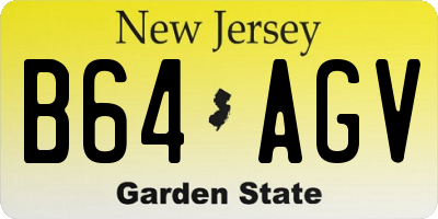 NJ license plate B64AGV