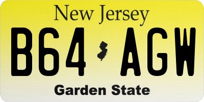 NJ license plate B64AGW