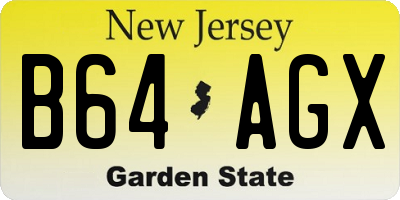 NJ license plate B64AGX