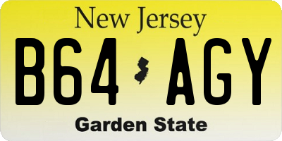 NJ license plate B64AGY