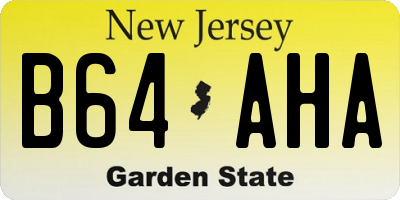 NJ license plate B64AHA