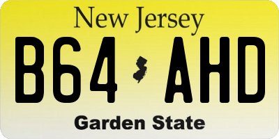 NJ license plate B64AHD