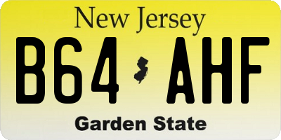 NJ license plate B64AHF