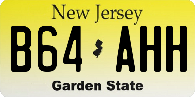 NJ license plate B64AHH