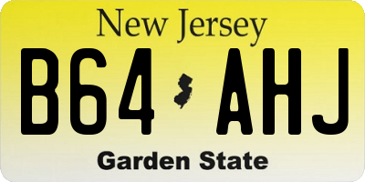 NJ license plate B64AHJ