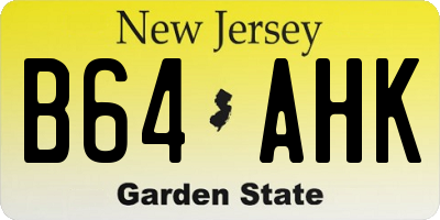 NJ license plate B64AHK
