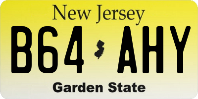 NJ license plate B64AHY