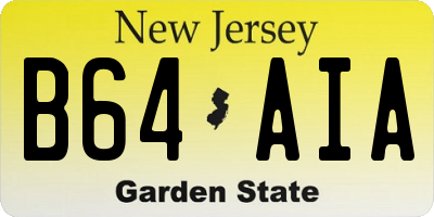 NJ license plate B64AIA