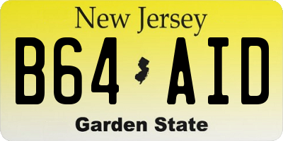 NJ license plate B64AID