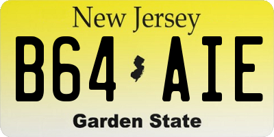 NJ license plate B64AIE