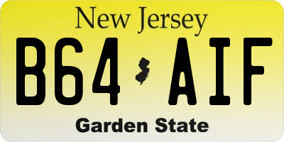 NJ license plate B64AIF