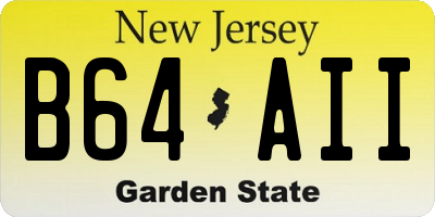 NJ license plate B64AII
