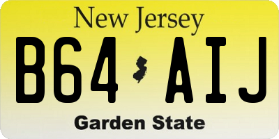 NJ license plate B64AIJ