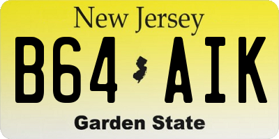 NJ license plate B64AIK