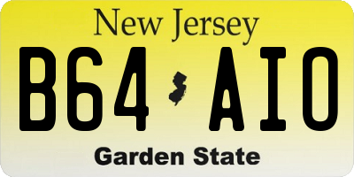 NJ license plate B64AIO