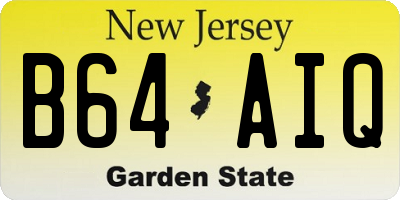 NJ license plate B64AIQ