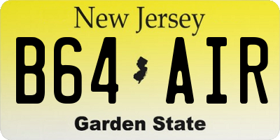 NJ license plate B64AIR