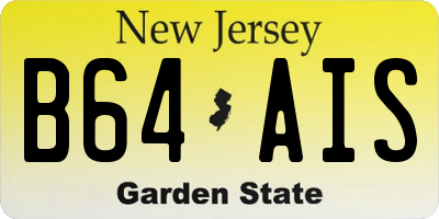 NJ license plate B64AIS