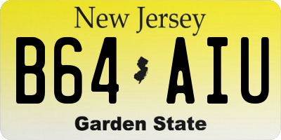 NJ license plate B64AIU