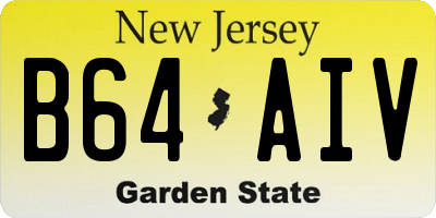 NJ license plate B64AIV