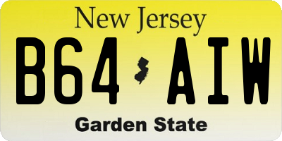 NJ license plate B64AIW