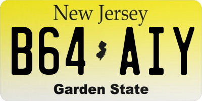 NJ license plate B64AIY