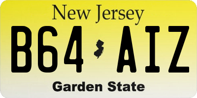 NJ license plate B64AIZ