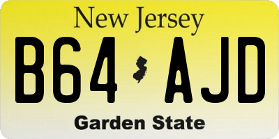 NJ license plate B64AJD
