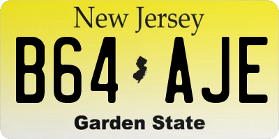 NJ license plate B64AJE