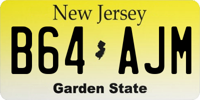NJ license plate B64AJM