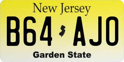 NJ license plate B64AJO