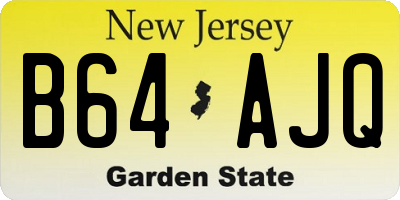 NJ license plate B64AJQ