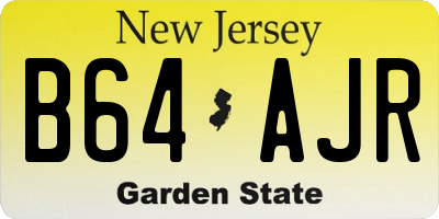 NJ license plate B64AJR