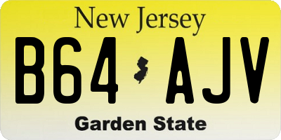 NJ license plate B64AJV