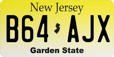 NJ license plate B64AJX
