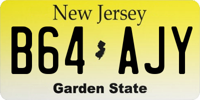NJ license plate B64AJY