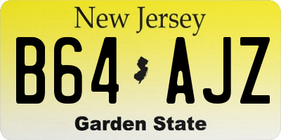 NJ license plate B64AJZ