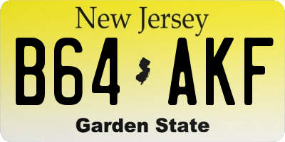 NJ license plate B64AKF