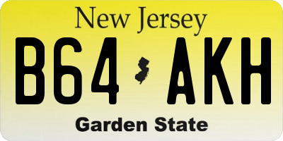NJ license plate B64AKH