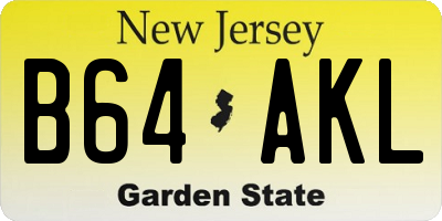 NJ license plate B64AKL