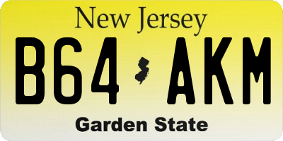 NJ license plate B64AKM