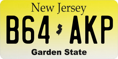 NJ license plate B64AKP