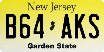 NJ license plate B64AKS