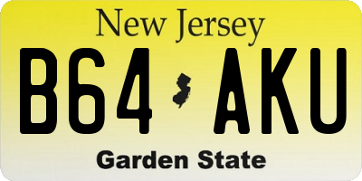 NJ license plate B64AKU