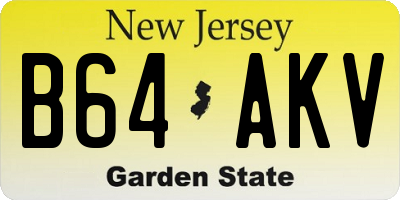 NJ license plate B64AKV