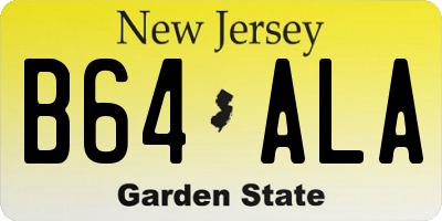 NJ license plate B64ALA
