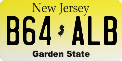 NJ license plate B64ALB