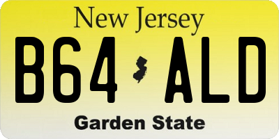NJ license plate B64ALD