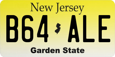 NJ license plate B64ALE